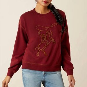 Ariat Burgundy Sweatshirt with Embroidered Design